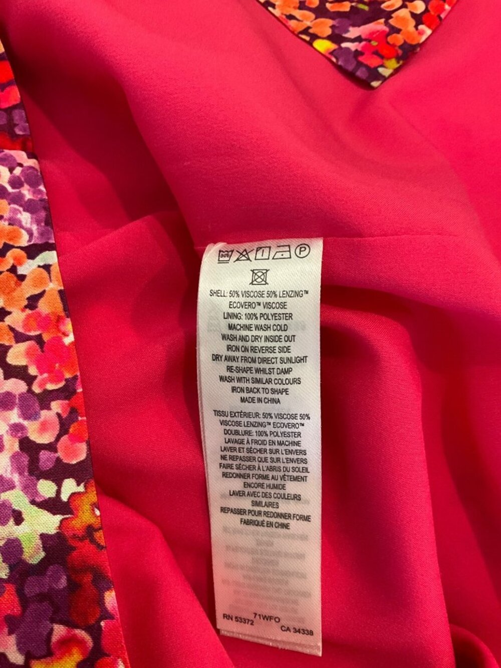 French Connection size 6 Pink Satin Mini Floral Print Slip Dress - Picture 11 of 14